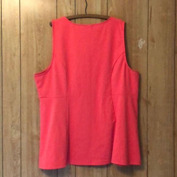 Torrid Coral Vneck Sleeveless Peplum Tank Top 4 4X - Picture 8 of 14